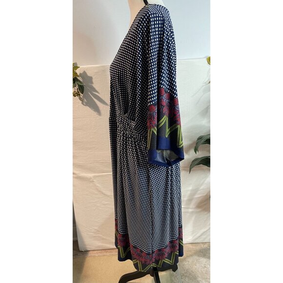 East Adeline Size 3X Boho Kimono Momen's Sleeve Midi Dress V-Neck - Picture 16 of 16